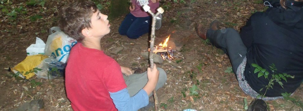 Bush Craft toasting marshmallows